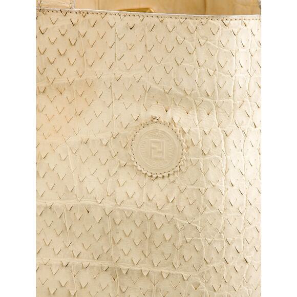 Fendi Vintage Snakeskin Tote - Beige - Picture 4 of 5